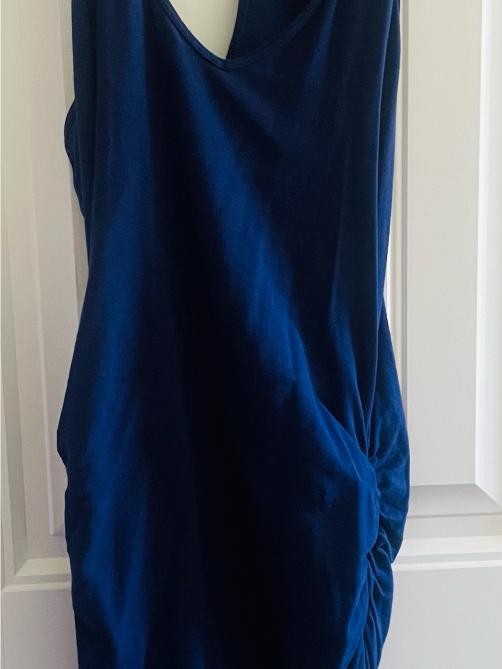 Express Royal Blue Ruched Bodycon Mini Dress Women’s Small Racerback - Picture 2 of 5